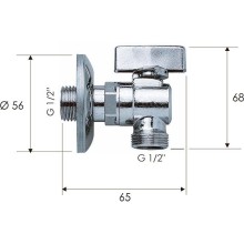 Запорный вентиль Remer 2611212 для стиральной машины Хром