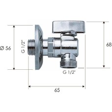 Запорный вентиль Remer 2611212 для стиральной машины Хром