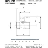 Запорный вентиль Remer 372MF12RB Хром