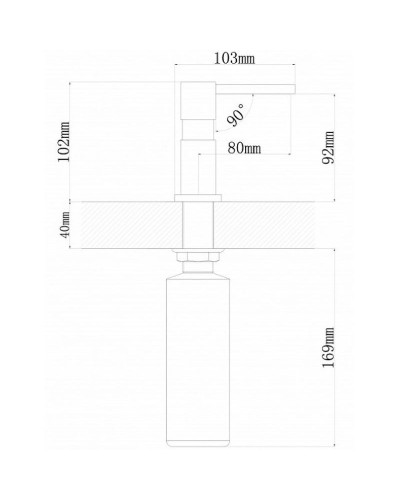 Дозатор для моющего средства Florentina Квадро 703.726.0000.102 Черный