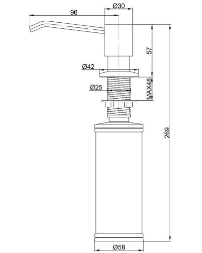 Дозатор для моющего средства Paulmark Rein D002-GM Вороненая сталь