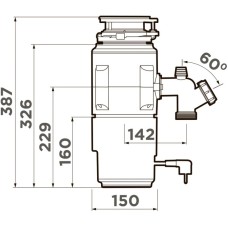 Измельчитель пищевых отходов Omoikiri Nagare Slim 500 4995061