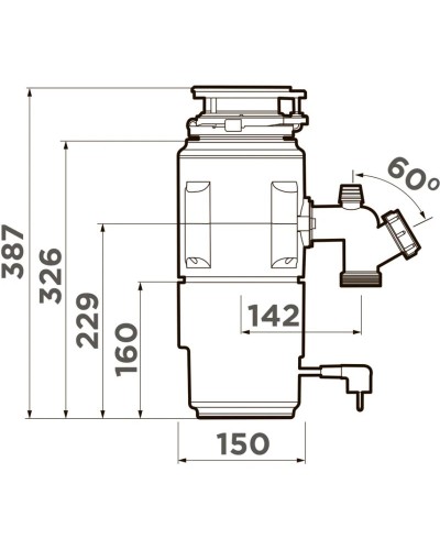 Измельчитель пищевых отходов Omoikiri Nagare Slim 500 4995061
