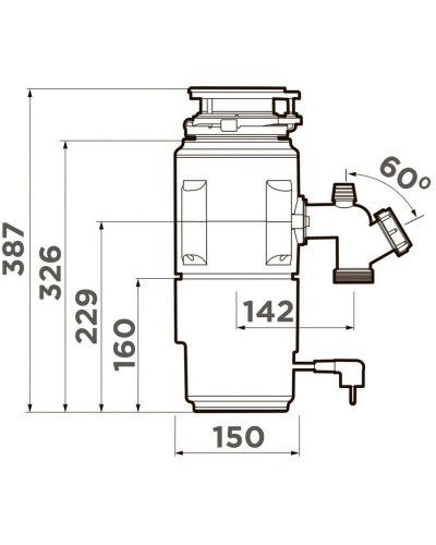 Измельчитель пищевых отходов Omoikiri Nagare Slim 900 4995062
