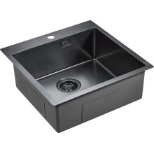 Кухонная мойка Paulmark Velten 51 PM905151-GM Вороненая сталь