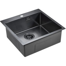 Кухонная мойка Paulmark Velten 51 PM905151-GM Вороненая сталь