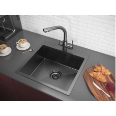 Кухонная мойка Paulmark Velten 51 PM905151-GM Вороненая сталь