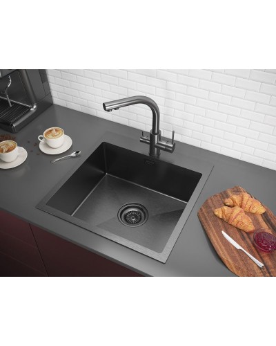 Кухонная мойка Paulmark Velten 51 PM905151-GM Вороненая сталь