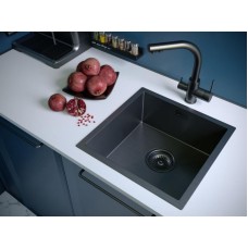 Кухонная мойка Paulmark Aller 44 PM904444-GM Вороненая сталь