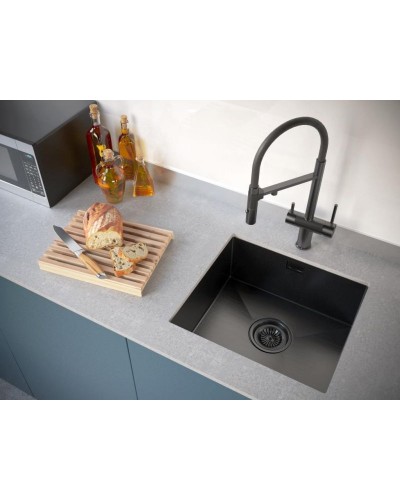 Кухонная мойка Paulmark Weser 48 PM804844-GM Вороненая сталь