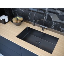 Кухонная мойка Paulmark Koher 74 PM807444-GM Вороненая сталь