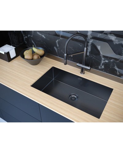 Кухонная мойка Paulmark Koher 74 PM807444-GM Вороненая сталь