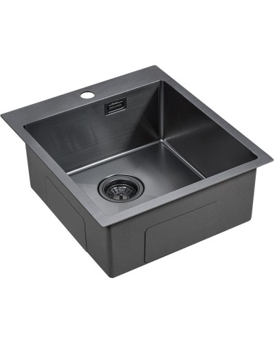 Кухонная мойка Paulmark Neckar 45 PM804551-GM Вороненая сталь