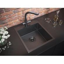 Кухонная мойка Paulmark Neckar 45 PM804551-GM Вороненая сталь