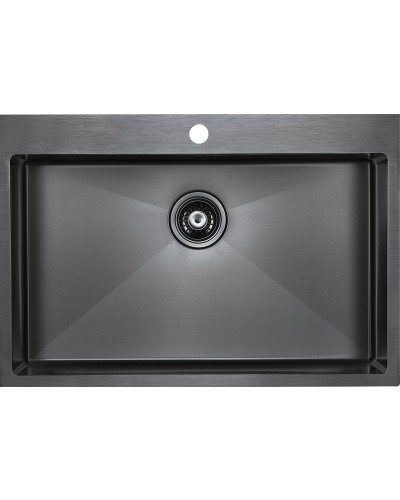 Кухонная мойка Paulmark Saar 75 PM807551-GM Вороненая сталь