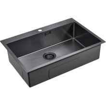 Кухонная мойка Paulmark Saar 75 PM807551-GM Вороненая сталь