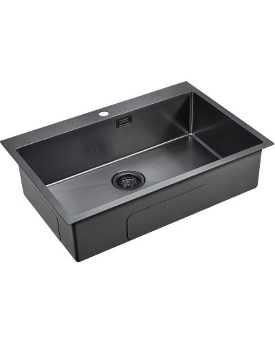 Кухонная мойка Paulmark Saar 75 PM807551-GM Вороненая сталь