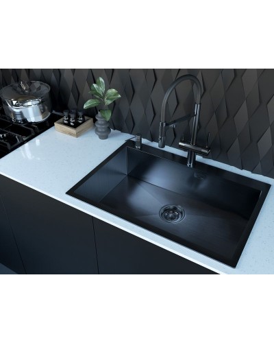 Кухонная мойка Paulmark Saar 75 PM807551-GM Вороненая сталь