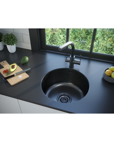 Кухонная мойка Paulmark Werra 46 PM404646-GM Вороненая сталь