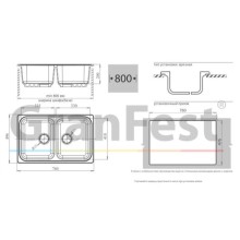 Кухонная мойка зеленый GranFest Standart GF-S780K