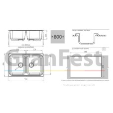 Кухонная мойка зеленый GranFest Standart GF-S780K