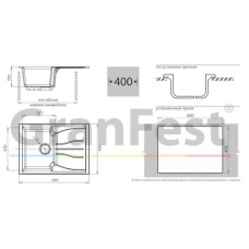 Кухонная мойка серый GranFest Standart GF-S680L
