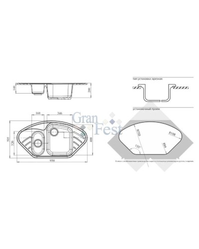 Кухонная мойка белый GranFest Corner GF-C960E