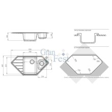 Кухонная мойка серый GranFest Corner GF-C950E