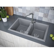 Кухонная мойка Paulmark Zwilling PM238150-GRM Серый металлик
