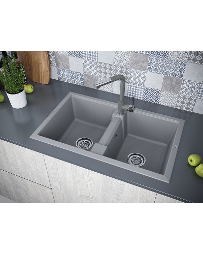 Кухонная мойка Paulmark Zwilling PM238150-GRM Серый металлик