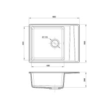 Кухонная мойка GranFest Level GF-LV-660L Графит