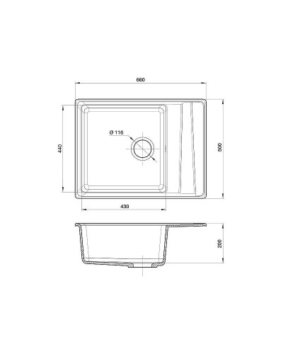 Кухонная мойка GranFest Level GF-LV-660L Графит