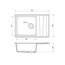 Кухонная мойка GranFest Level GF-LV-760L Бежевая