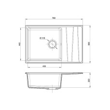 Кухонная мойка GranFest Level GF-LV-760L Серая