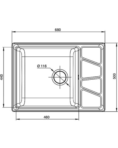 Кухонная мойка GranFest Vertex GF-V-680L Белая