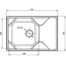 Кухонная мойка GranFest Unique GF-U-740L Бежевая