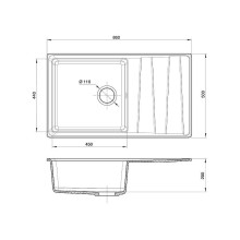 Кухонная мойка GranFest Level GF-LV-860L Графит