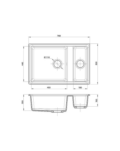 Кухонная мойка GranFest Level GF-LV-760K Серая