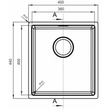 Кухонная мойка Florentina Оптима-400 OHM.360.400.В.10.S.10 Нержавеющая сталь сатинированная