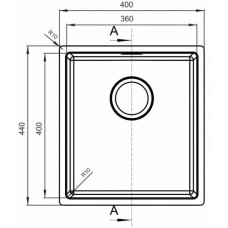 Кухонная мойка Florentina Оптима-400 OHM.360.400.В.10.S.10 Нержавеющая сталь сатинированная