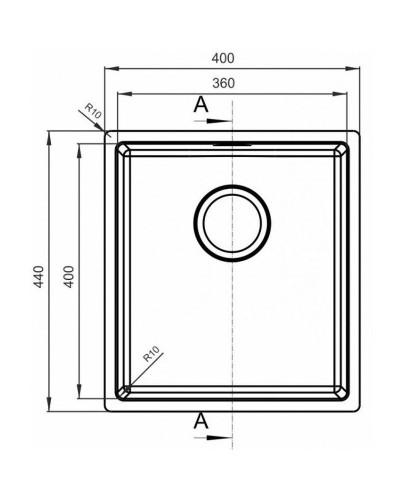 Кухонная мойка Florentina Оптима-400 OHM.360.400.В.10.S.10 Нержавеющая сталь сатинированная