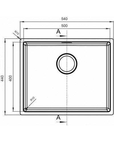 Кухонная мойка Florentina Оптима-500 OHM.500.400.В.10.S.10 Нержавеющая сталь сатинированная