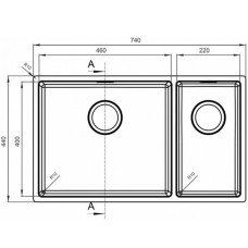 Кухонная мойка Florentina Оптима-740 OHM.460/220.400.В.20.S.10 Нержавеющая сталь сатинированная