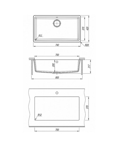 Кухонная мойка Florentina Вега-700 22.435.E0700.202 Шампань