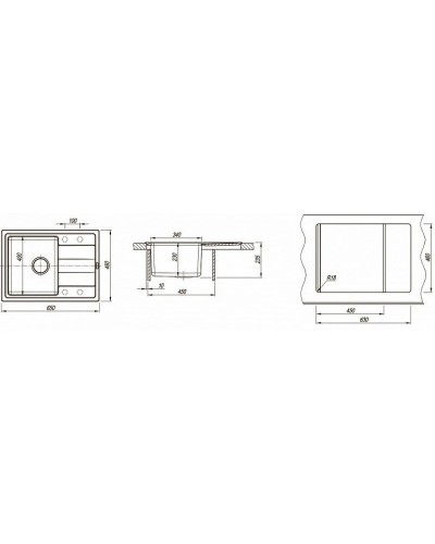 Кухонная мойка Florentina Комби-650 21.390.B0650.302 Антрацит