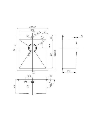 Кухонная мойка ZorG 45 PVD4551GRAFIT Графит