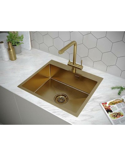 Кухонная мойка Paulmark Isar 59 PM805951-BG Брашированное золото