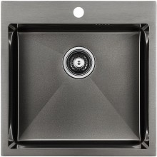 Кухонная мойка Paulmark Kroner 51 PM215151-GM Вороненая сталь