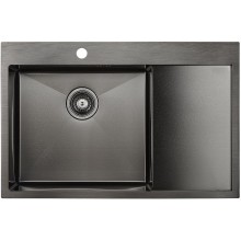 Кухонная мойка Paulmark Atlan 78 L PM217851-GML Вороненая сталь