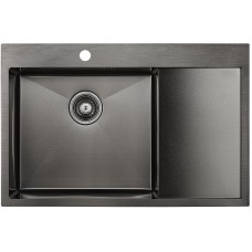 Кухонная мойка Paulmark Atlan 78 L PM217851-GML Вороненая сталь